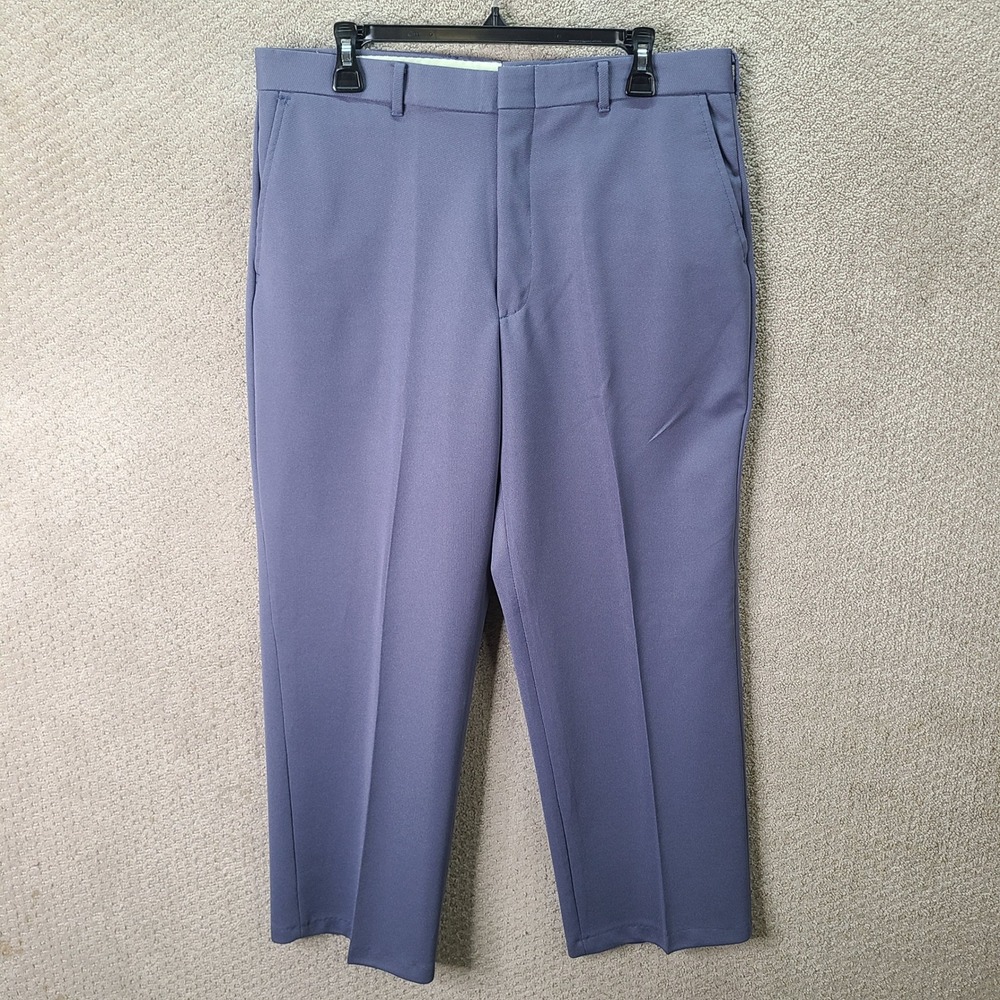 Vintage Haband Pants Mens 34x28 Purple Slacks Straight Fit Polyester Dress Work